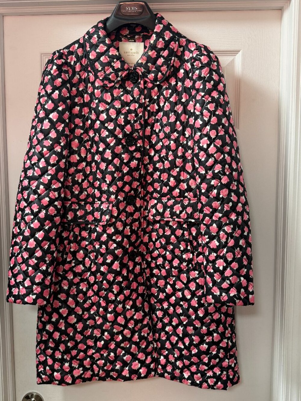 Kate Spade New York -Hard to Find - Quilted Floral Print Coat Women's size Large